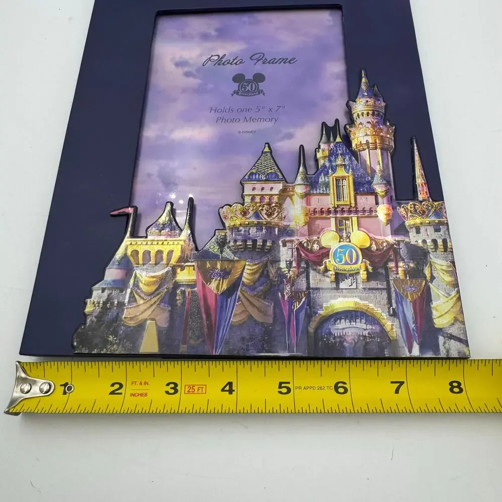 Disneyland 50th Anniversary Sleeping Beauty Castle Photo Frame 5x7 2005 Vintage